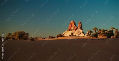 Sunrise At Sandstone Formation In The Sahara Desert Near Yoa Lake Group
