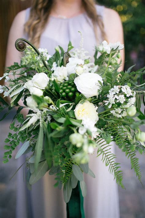 Cascading Greenery And Wildflower Bouquet Bohemian Wedding Bouquet