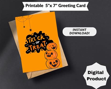 Spooktacular Trick Or Treat Smiling Pumpkins Printable Etsy
