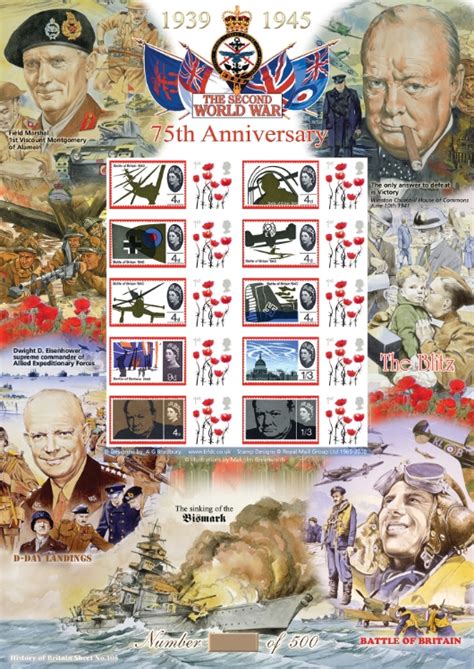 75th Anniversary World War Ii Stamp Sheet Bfdc