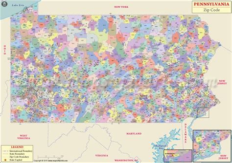 Buy Pennsylvania Zip Code Map Zip Code Map Map Postal Code Map