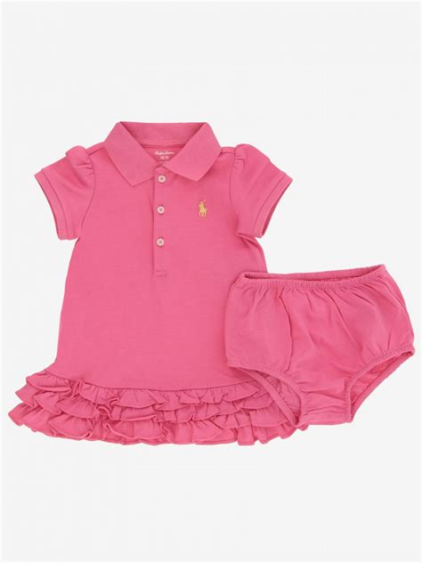 Polo Ralph Lauren Infant Outlet Dress With Shorts Fuchsia Polo