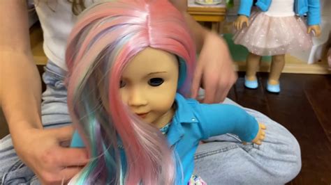 New American Girl Doll With Rainbow Hair Youtube