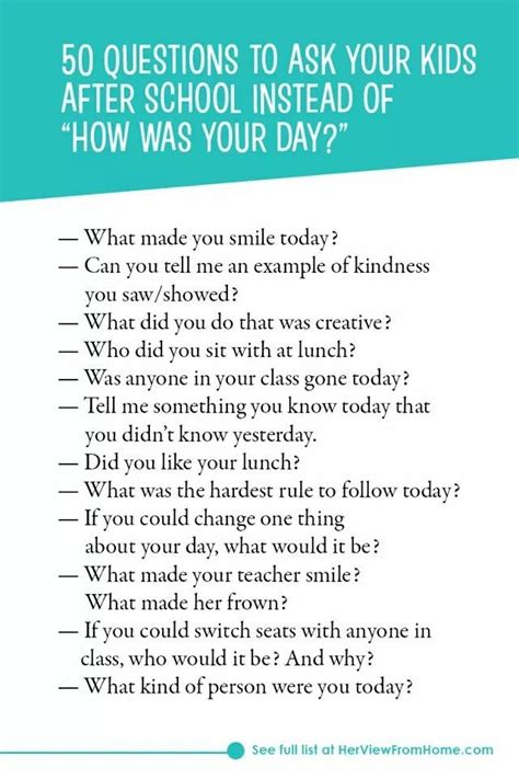 Hopefully some of these online dating questions will have piqued your interest! 50 Questions to Ask Your Kids After School | This or that ...