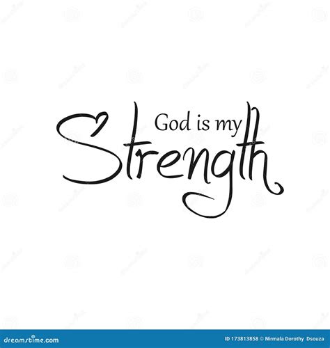 Christian Quote God Is My Strength Stock Illustration Illustration