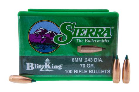 Sierra Bullets 6mm 243 70gr Blitzking 100ct For Sale