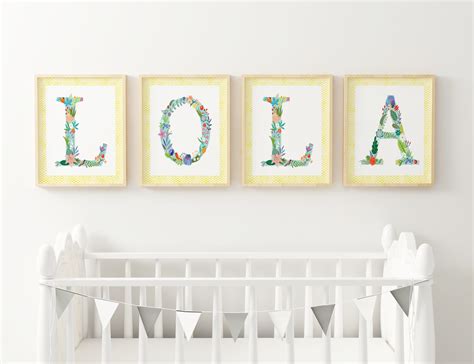 Lemon Lola Art Print Letters Spell Out Your Babys Name Etsy Uk
