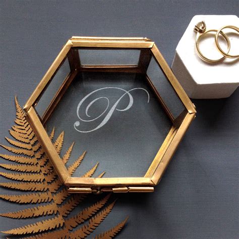 Personalised Mini Glass Hexagon Jewellery Box By Maria Allen Boutique