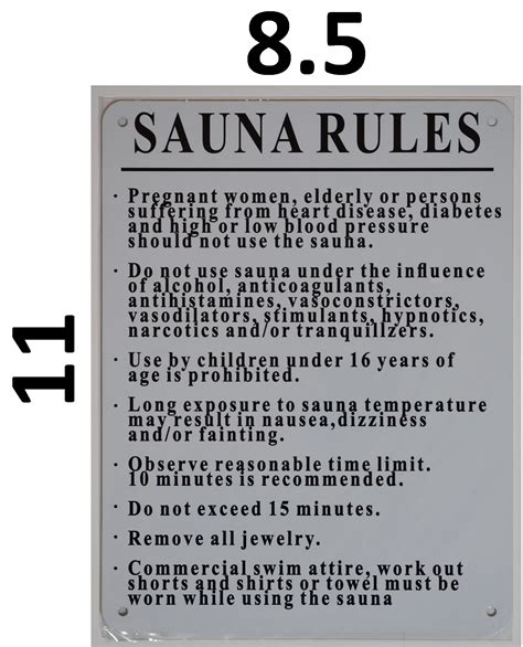 Hpd Signs Sauna Rules Signs The Sturdy Aluminum Signs X Dob Signs Nyc Your Official