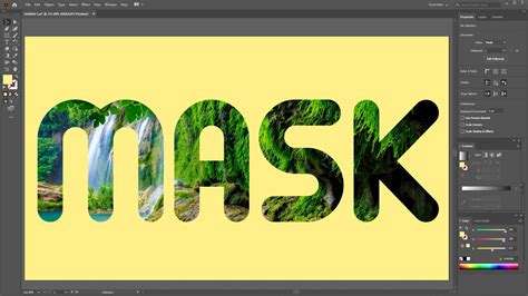 How To Create Text Mask In Adobe Illustrator Cc 2017 Youtube