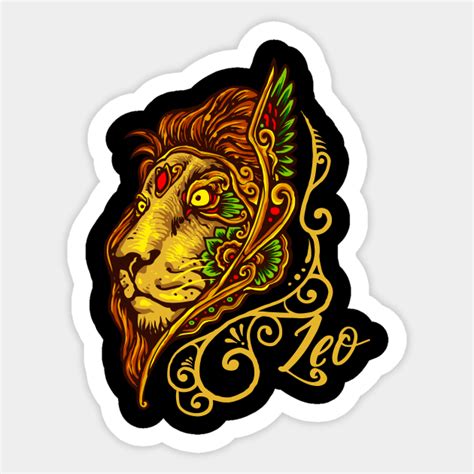 Leo Lion Artistic Astrology Zodiac Sign Leo Zodiac Sign Sticker