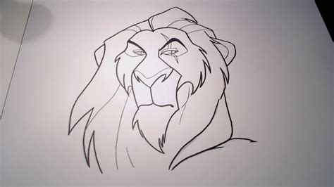 Draw two ovals for the head and body of the lion. How to Draw Scar (The Lion King) - YouTube