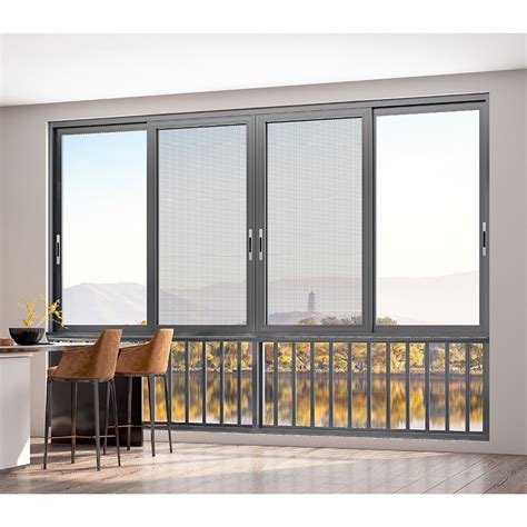 Modern Double Glazed Thermal Break Clear Anodized Aluminum Sliding