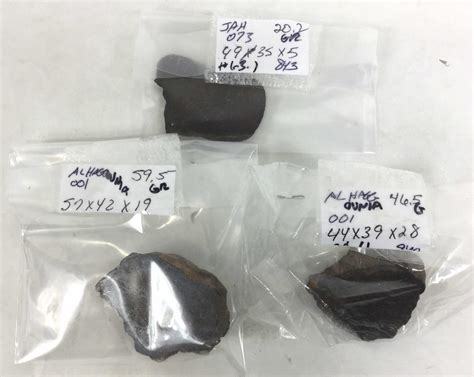 Lot 3 Meteorite Sliced Specimens Alhaggounia