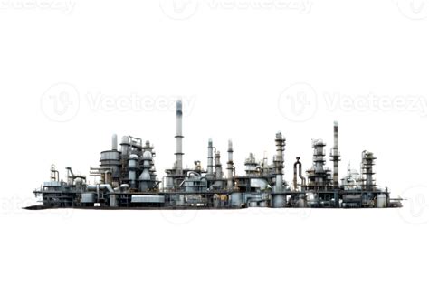Industrial Plant Isolated On A Transparent Background Oil And Gas
