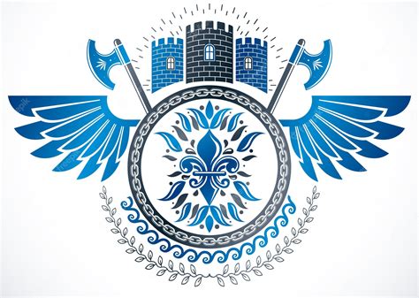 Premium Vector Winged Classy Emblem Vector Heraldic Coat Of Arms