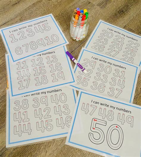 Learning To Write Numbers Writing Numbers 1 50 Fine Motor Etsy