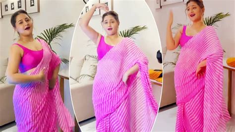Rashami Desai Shows Her Sensuous Moves In Hot Pink Saree See Her Stunning Pics