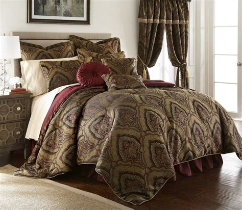 Chezmoi Collection Seville 9 Piece Jacquard Black Gold Maroon Red
