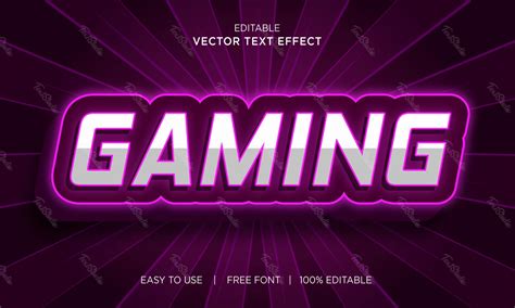 Gaming Text Effect Premium Vector File