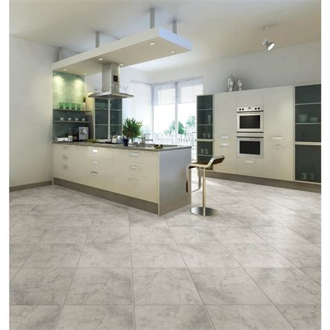 Chilo Gray 18 In X 18 In Glazed Ceramic Stone Look Floor Tile In The
