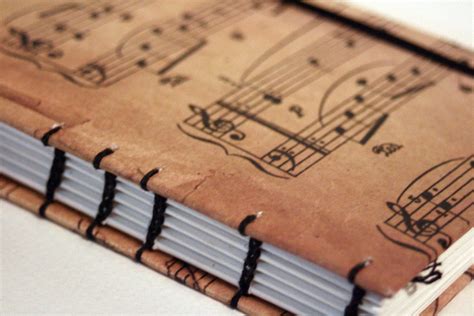 Sheet Music Notes Book Cover Travel Journal By Boundbytradition