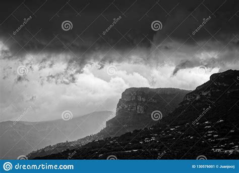 Dramatic Mountain Landscape Before Storm Stock Image Image Of