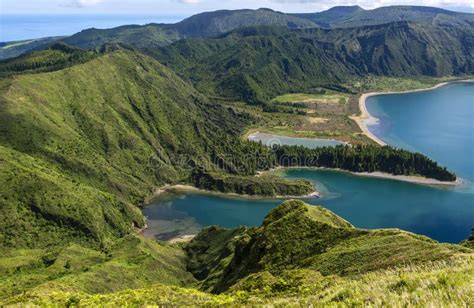 Beautiful Landscape Of Lake Of Fire Lagoa Do Fogo In SÃ£o Miguel Island