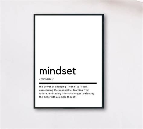 Digital Prints Prints Mindset Definition Print Home Office Wall Art