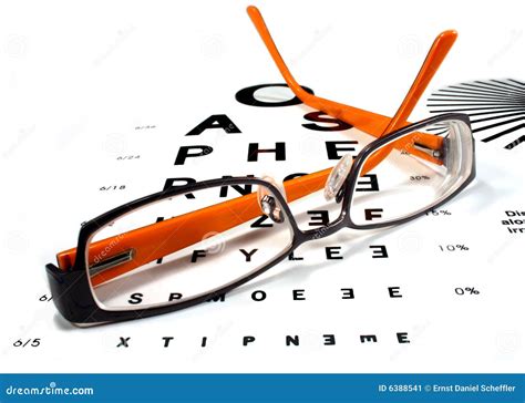 Reading Glasses On Eye Chart Stock Image Image Of Diagnostic
