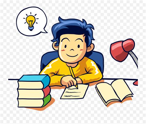 Download Student Learning Writing Boy Doing Homework Learning Clipart
