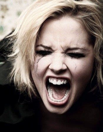Photo Screaming Blonde Woman Face Drawing Reference Expressions