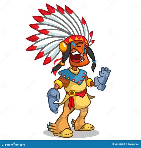 A Happy Cartoon Native American Stock Vector Illustration Of Holiday