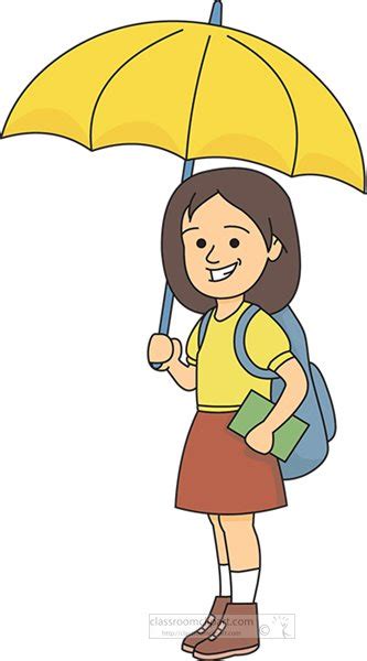 Girl With Umbrella Clip Art Cliparts
