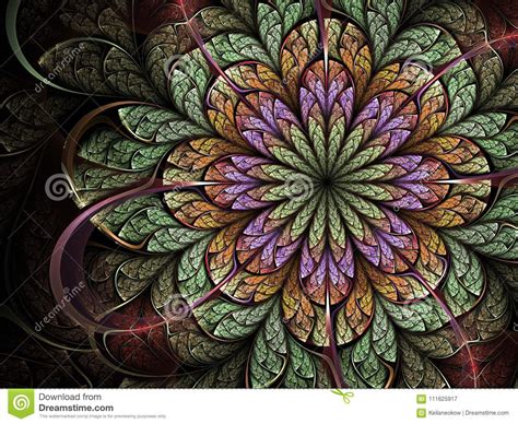 Colorful Fractal Flower Stock Illustration Illustration Of Futuristic