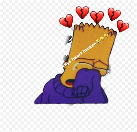 Always Heart Broken Draw Bart Simpson Sad Emojibroken Foot Emoji