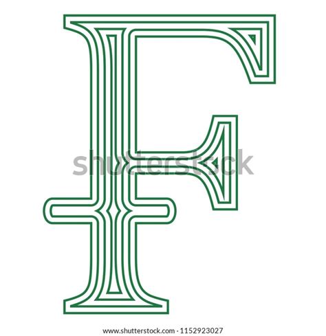 Frank French Currency Symbol Icon Striped Stock Vector Royalty Free