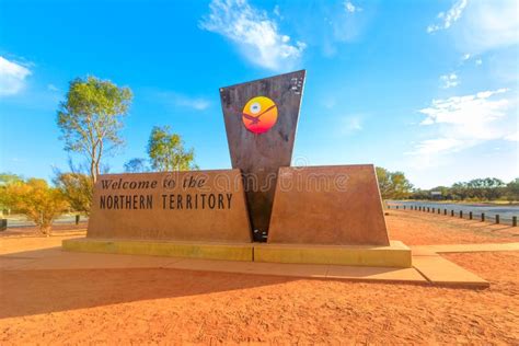Australian States Border Sign Northern Territory Editorial Photography