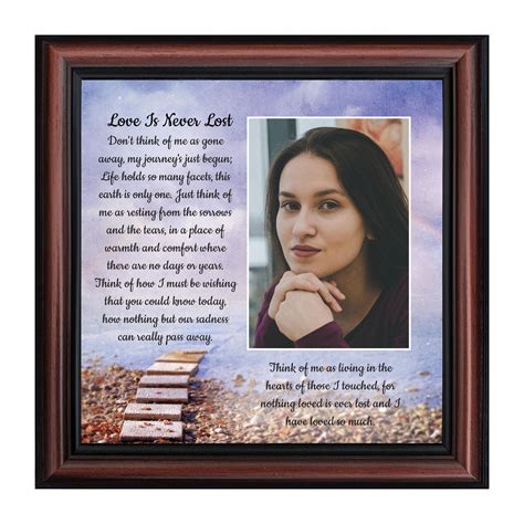 Memorial Picture Frames Sympathy Gift Condolence Card Photo Frames