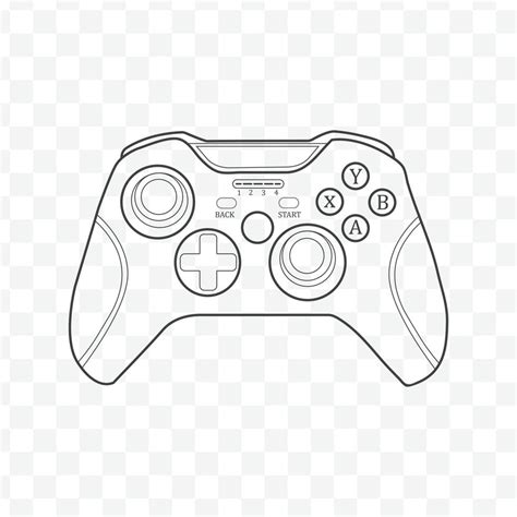 Gaming Console Outline Vector Illustration Minimalist Design Of A