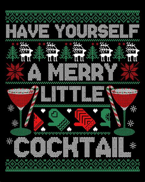 have yourself a merry little cocktail holiday christmas ugly digital art by jessika bosch