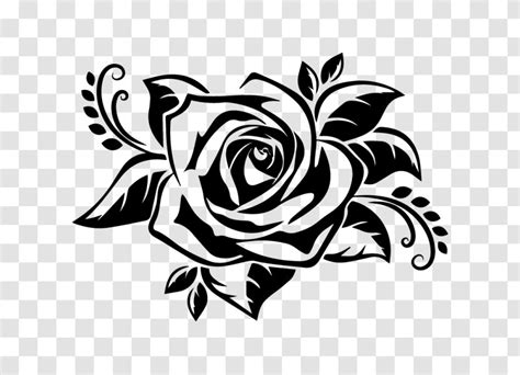Stencil Drawing Silhouette Rose Royaltyfree Transparent Png
