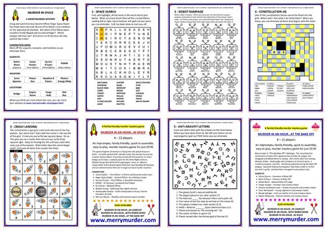 Free downloadable murder mystery puzzle sheets ...