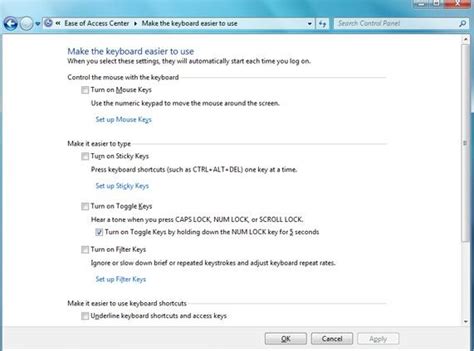 How To Turn On And Turn Off Filter Keys In Windows 8 And 7