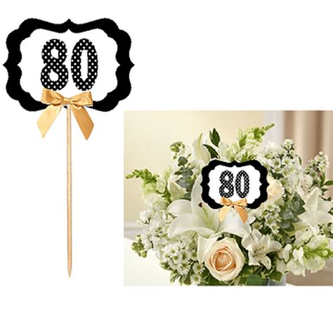 80th Birthday Anniversary Table Decoration Party Centerpiece Pick