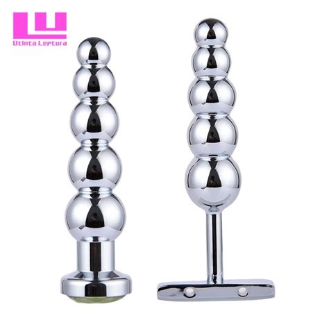 Stainless Steel Anal Beads Prostate Massage 5 Metal Balls Anus Butt Plug Sex Toys For Men