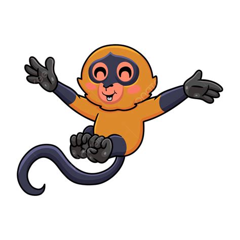 Cute Spider Monkey Cartoon Posing, Monkey Clipart, Spider Clipart, Cute