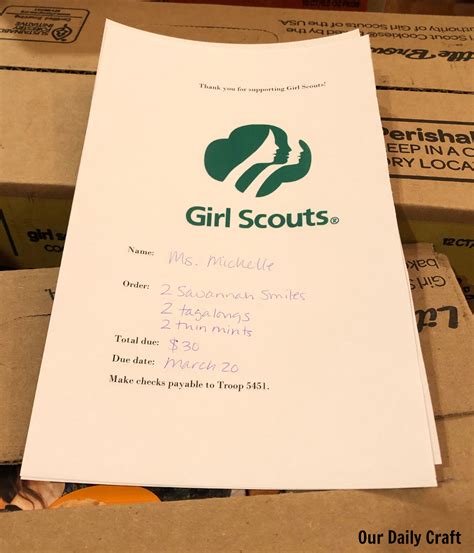 Make Cookie Time Easier With This Printable Girl Scout Cookie Receipt
