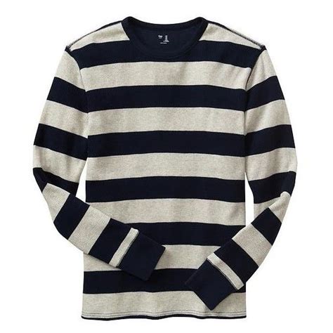 Gap Men Stripe Long Sleeve Thermal Tee 14 Liked On Polyvore Featuring Men S Fashion Men S