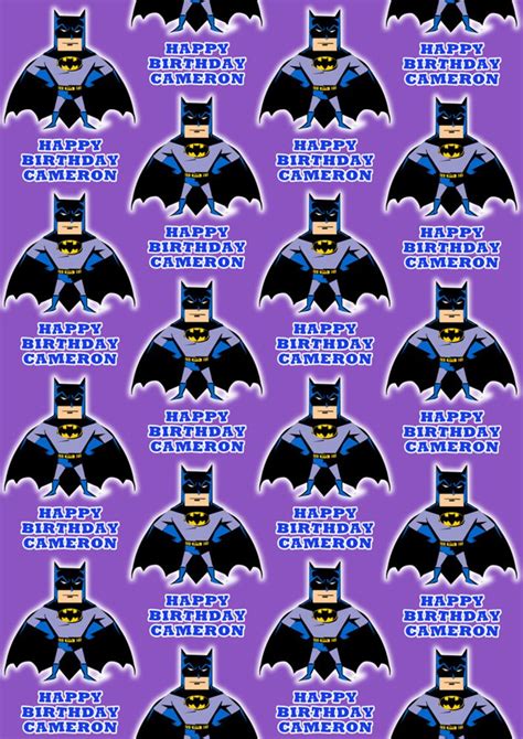 Batman Animated Personalised Wrapping Paper Batman Etsy
